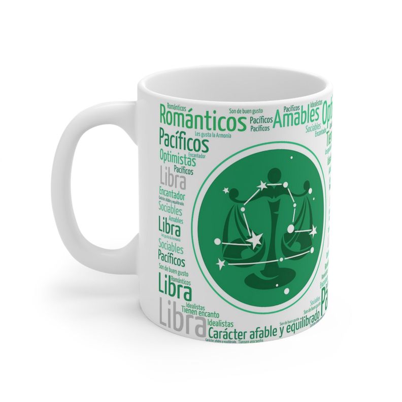 Taza Signo Zodiacal Libra Cerámica Horóscopo Astrología Regalo 325 ml-0