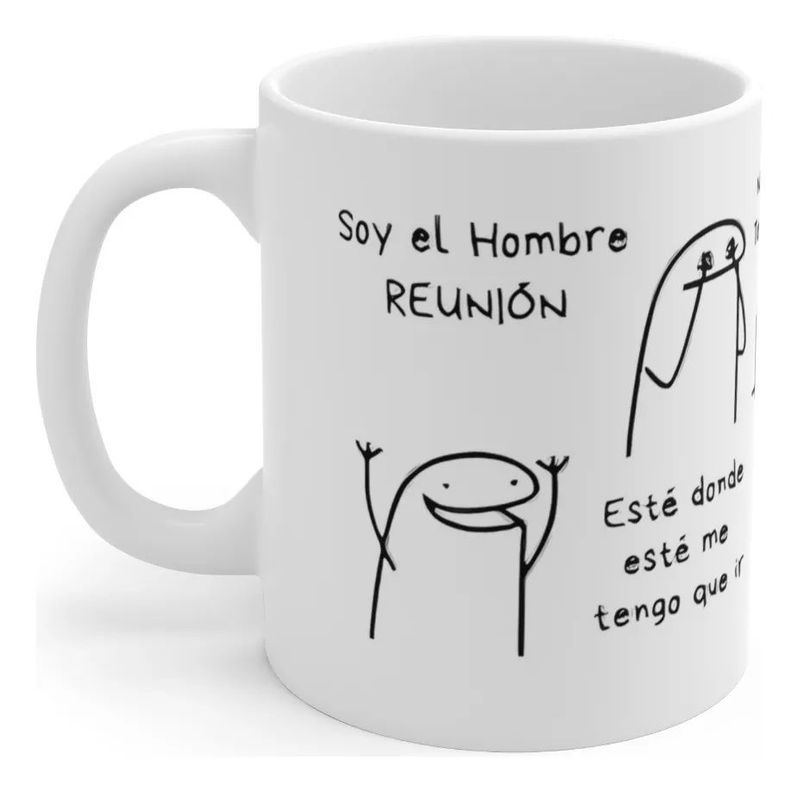 Taza Meme Flork - Soy el Hombre Reunión - Cerámica Divertida-0