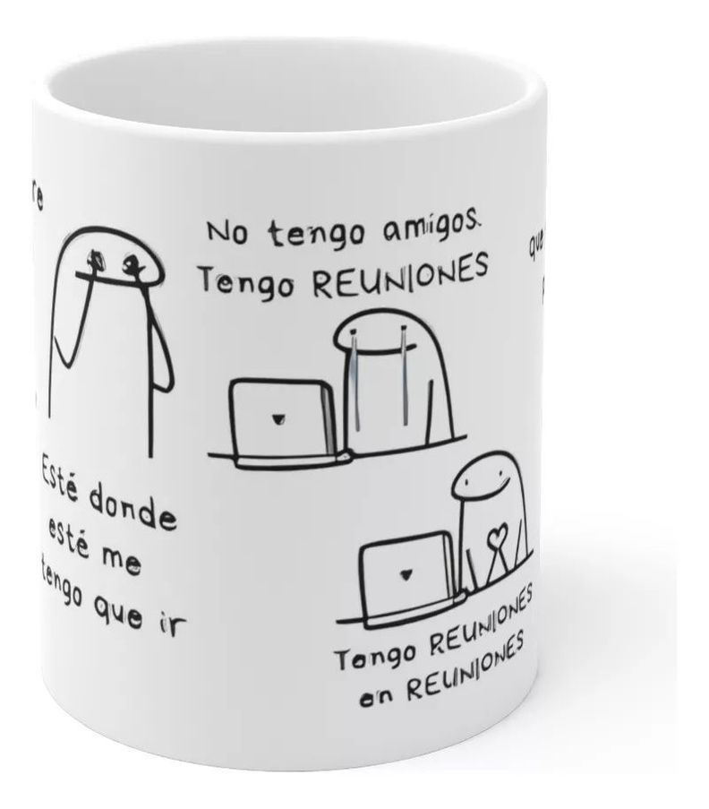 Taza Meme Flork - Soy el Hombre Reunión - Cerámica Divertida-1