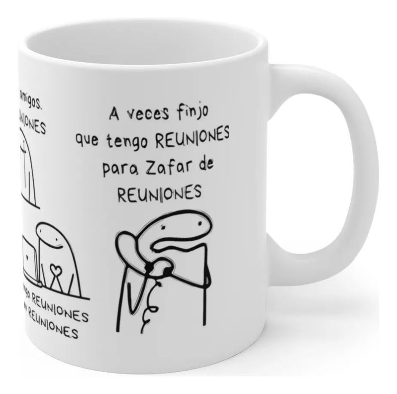 Taza Meme Flork - Soy el Hombre Reunión - Cerámica Divertida-2