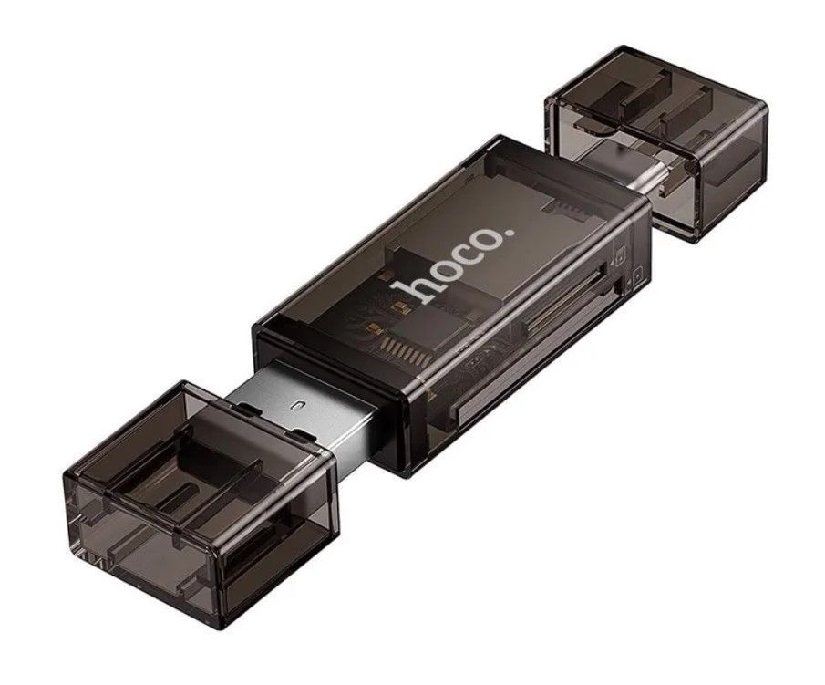 Lector De Tarjetas Hoco DHD01 USb C 3.0 Negro-0