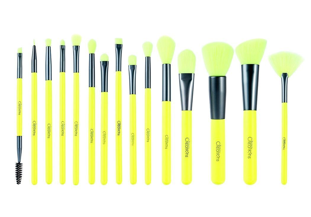 Set De 15 Brochas Beauty Creations Amarillo Neon Boujee Verde
