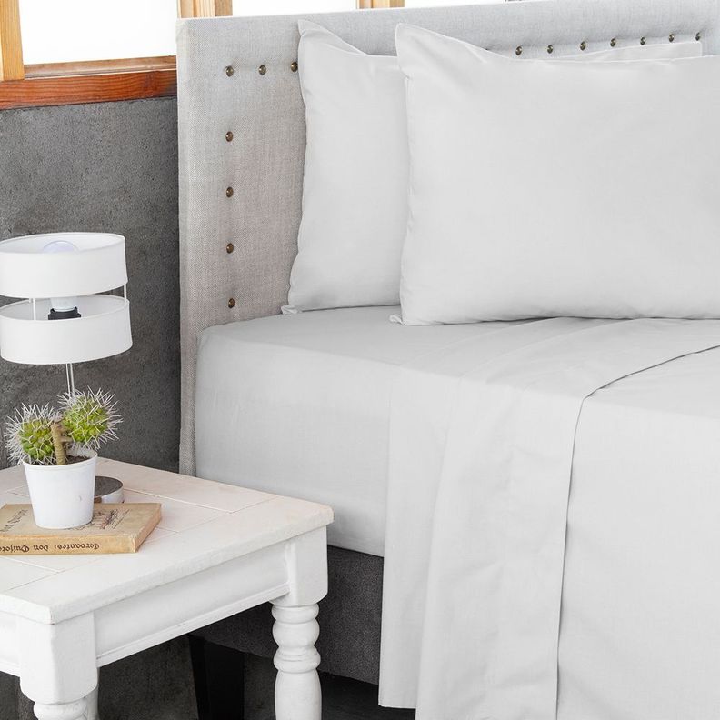 Jgo.Sábanas Polycotton Super King -144 hilos 4 piezas - Blanco-0