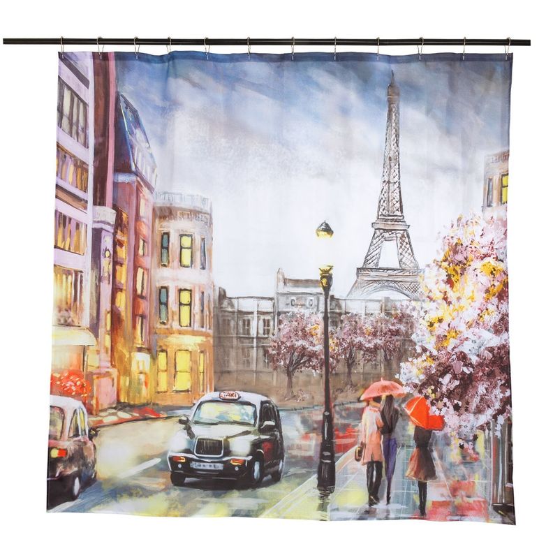 Set Cortina Baño Paris Taxi 1.80x1.80 cm.-1