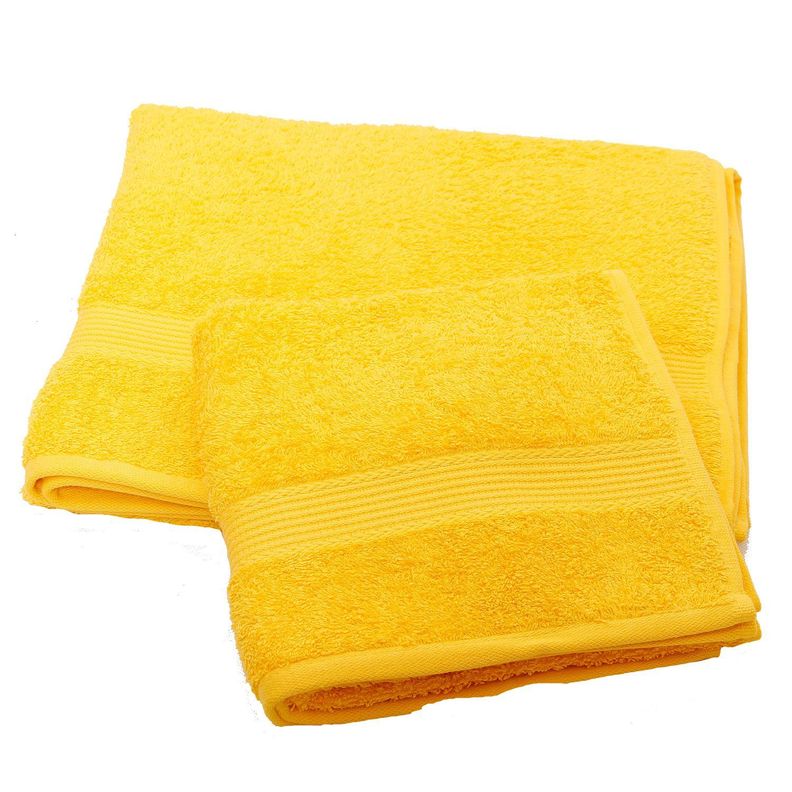 Set  Cortina Baño Paris Taxi + Juego de Toallas amarillo-2