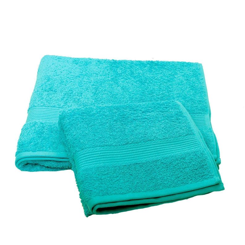 set 2 toallas florentino 100% calipso Turquesa