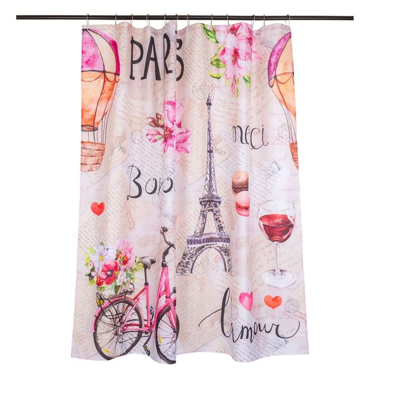 Set Cortina Baño Paris Rouge 1.80x1.80 cm.-0