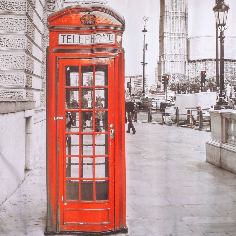 Set Cortina Baño London Telephone 1.80x1.80 cm.-1