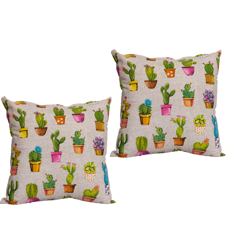 Set 2 Cojines Lona Espanola Agave 50x50 Grey Gris