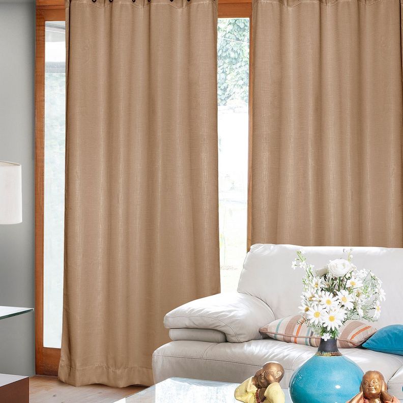 Cortinas  Set Embosed 1.40 x 2.25 Beige-0