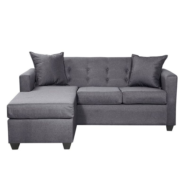 Seccional Intercambiable Gramado tela Gris oscuro 170x130x83