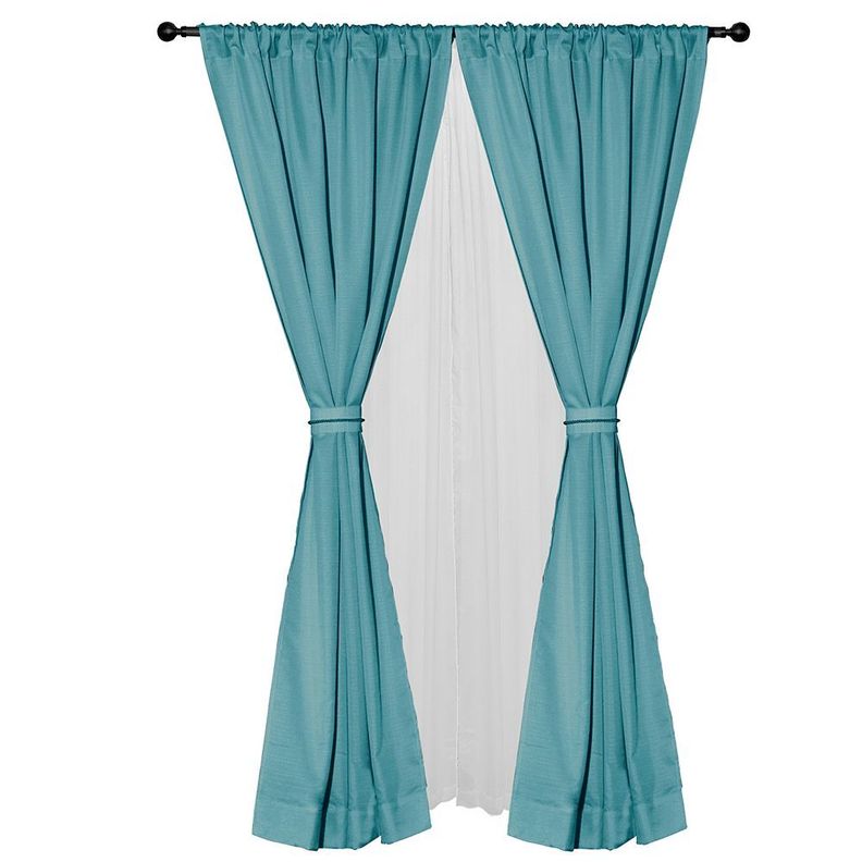 Set cortina 8 pzas Amalia pasatubo 140x225 Turquesa-0