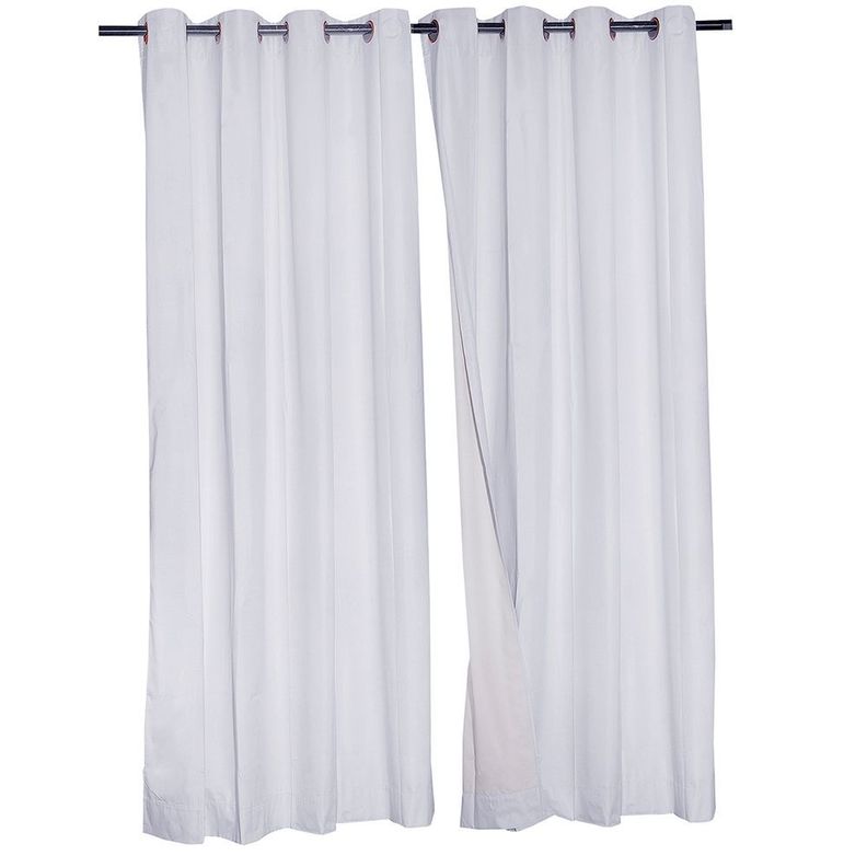 Set 2 Cortinas Black Out Classic 1.40 X 2.25 Blanco -0