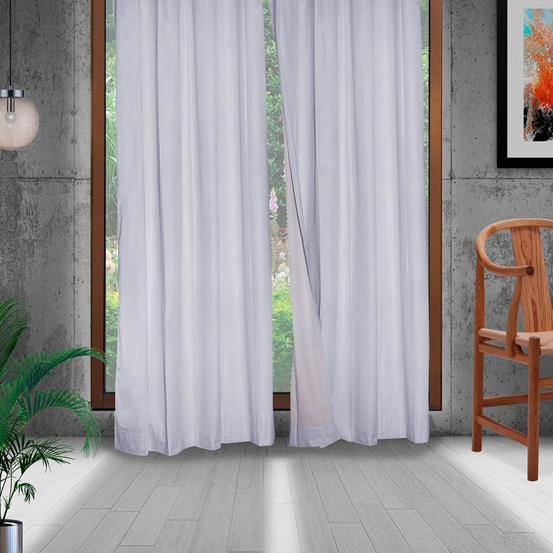 Set 2 Cortinas Black Out Classic 1.40 X 2.25 Blanco -1