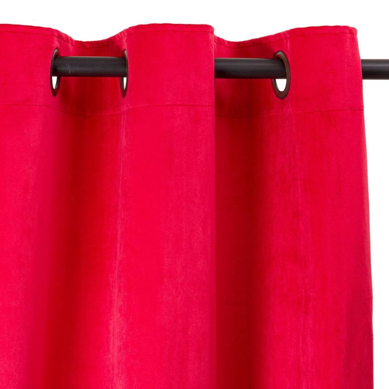 Set Cortinas 4 pzas New Velvet -Velo Bordado  rojo	-1