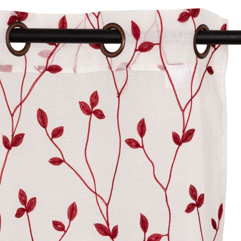 Set Cortinas 4 pzas New Velvet -Velo Bordado  rojo	-2