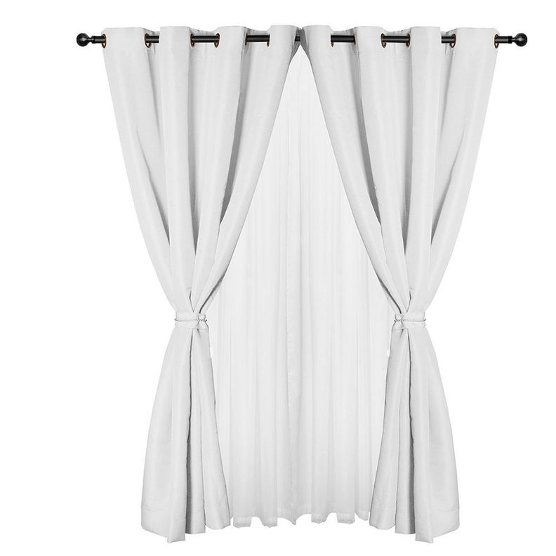 Set Cortinas 8 Piezas Yasmin Blanco-0