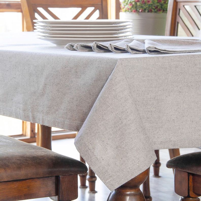 Juego de Mantel Laika 135 x 210  c/ Servilletas de tela  Gris-0