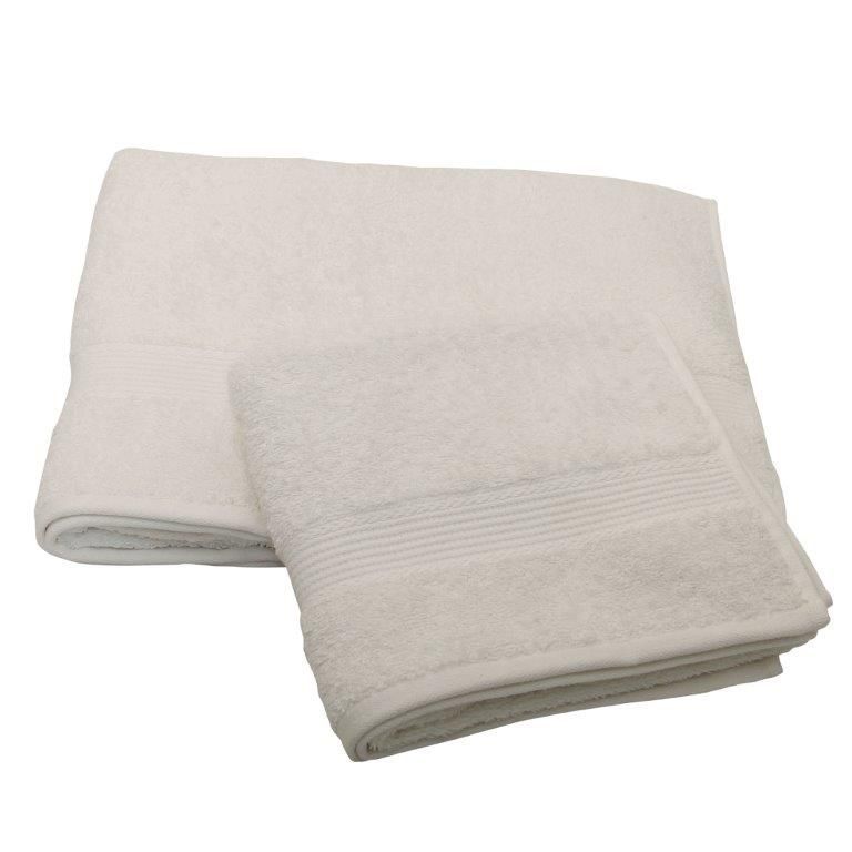 Set  Cortina Baño Port Bicolor Blanco + Juego de Toallas Blanco-2