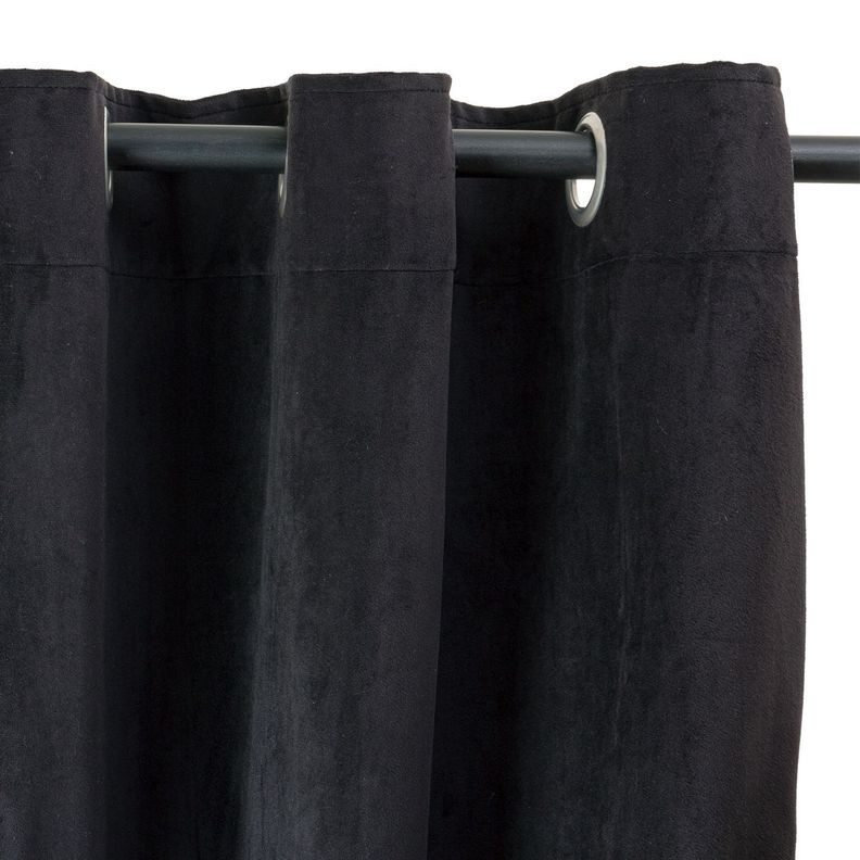 Set Cortinas 4 pzas New Velvet -Velo Bordado Negro-1