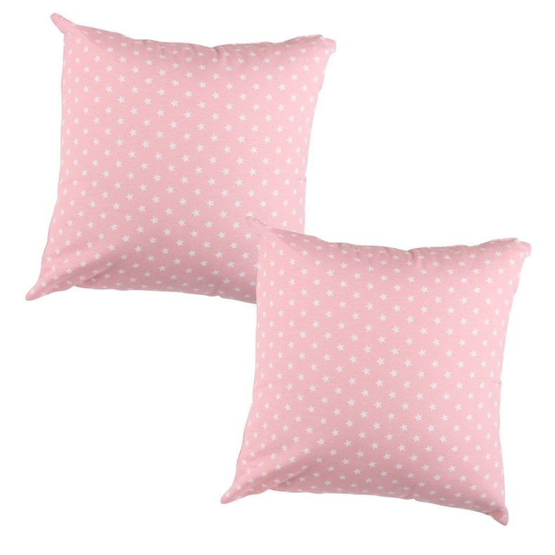 Set 2 Cojines Lona Mini  Estrellita Rosa 50x50 cm-0