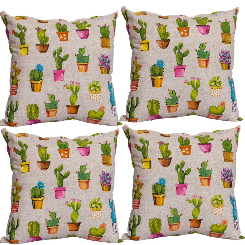 Set 4 Cojines Lona Espanola Agave 50x50 Grey Gris