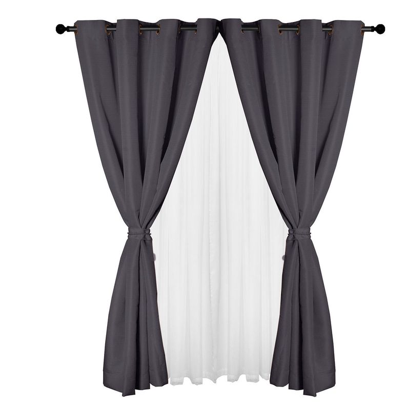 Set cortinas Yasmin Gris oscuro-0