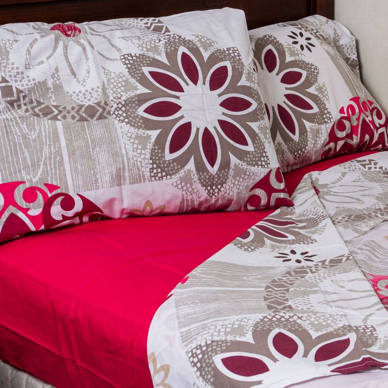 Juego de Sabanas Mandala 1.5 plazas Rojo-0