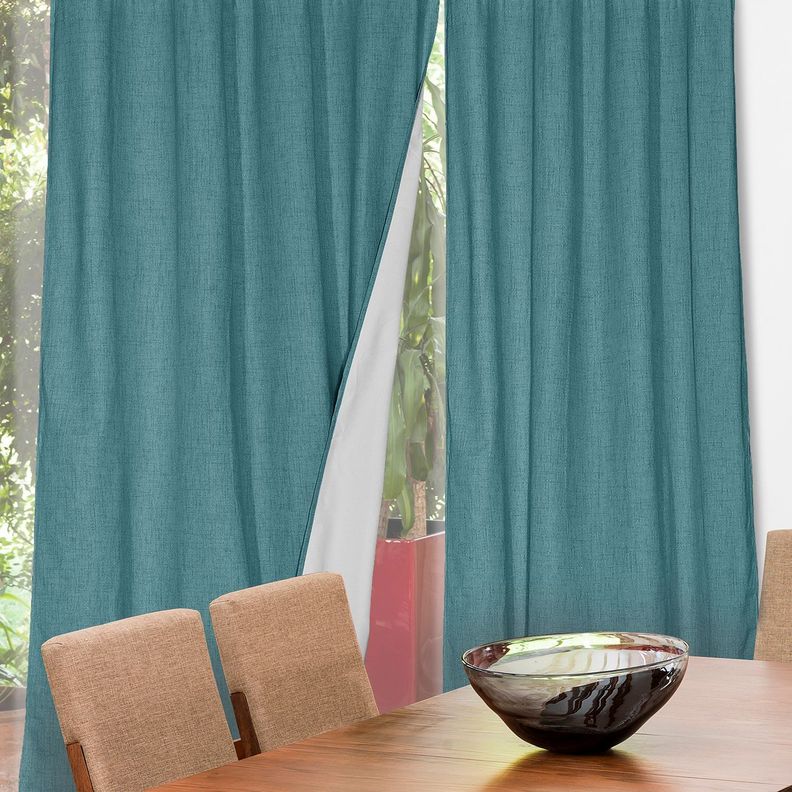Set Cortina Masel B.O Lino Turquesa 140 x 225-0