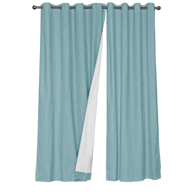 Set Cortina Masel B.O Lino Turquesa 140 x 225-1