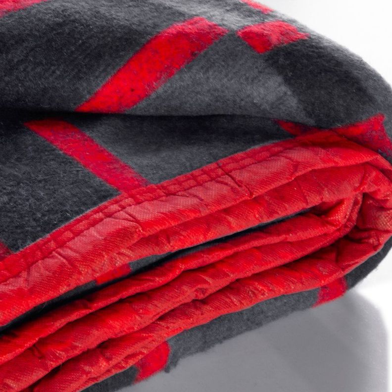 Frazada Polycotonn 2 pl Rojo -negro-1