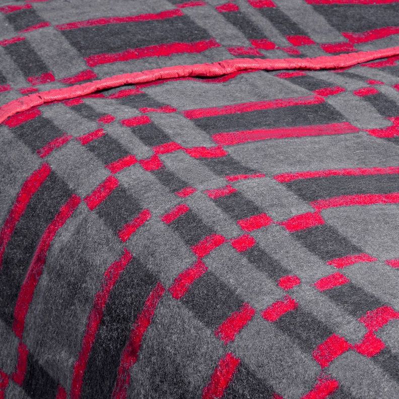 Frazada Polycotonn 2 pl Rojo -negro-3