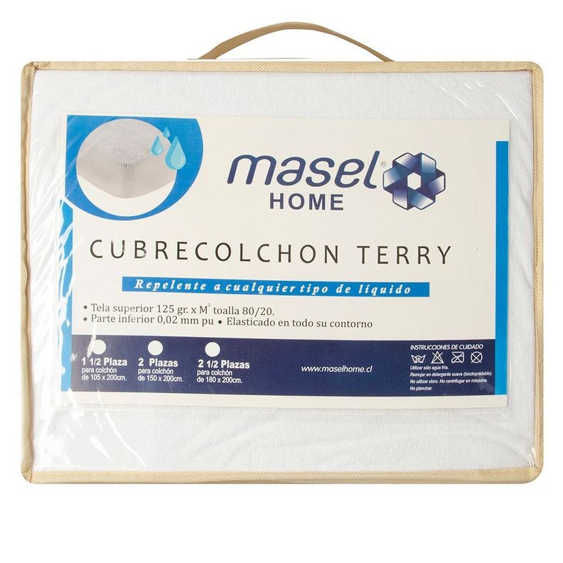 Cubrecolchon Terry 1,5 tela repelente al agua c/ Fuelle-3