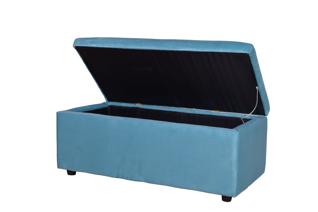 Banqueta Baul Felpa  Calipso 100x50x45 cm-0