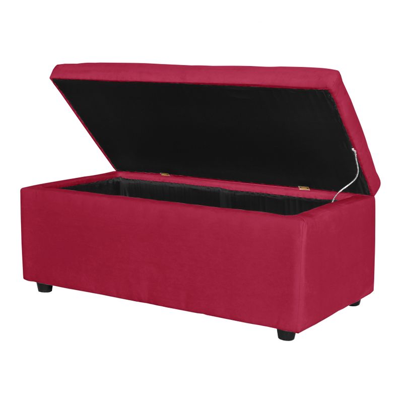 Banqueta Baul Felpa 100 X 50 X 45 burdeo