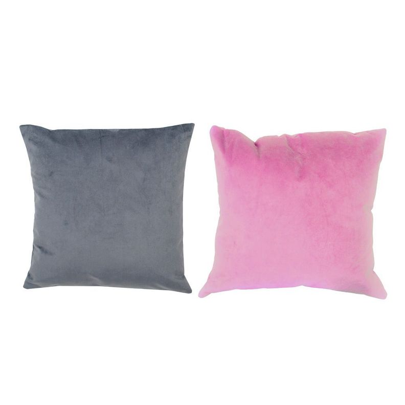 Set 2  Cojines Felpa combinados 40x40  Gris y Palo Rosa-0