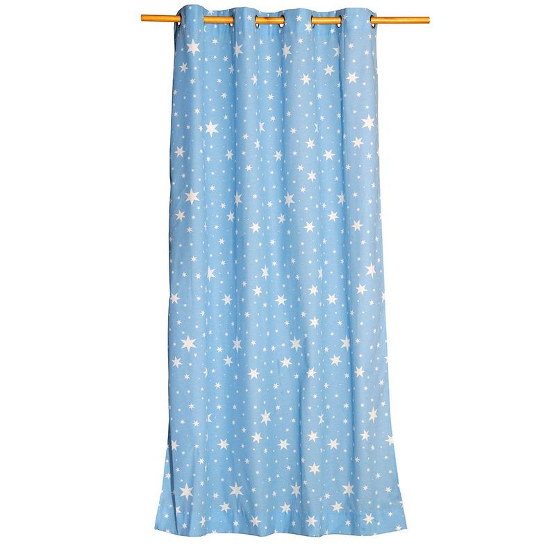 Cortina  Lona Española Estrellas   Azul cla -2