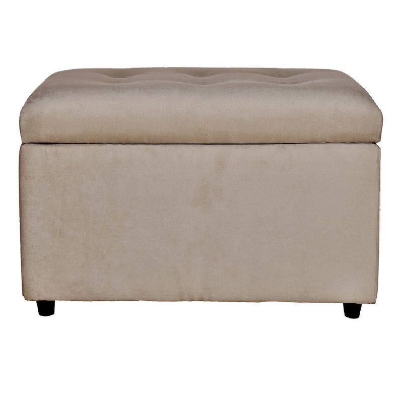 Banqueta Baul Felpa Beige   100x50x45 cm-2