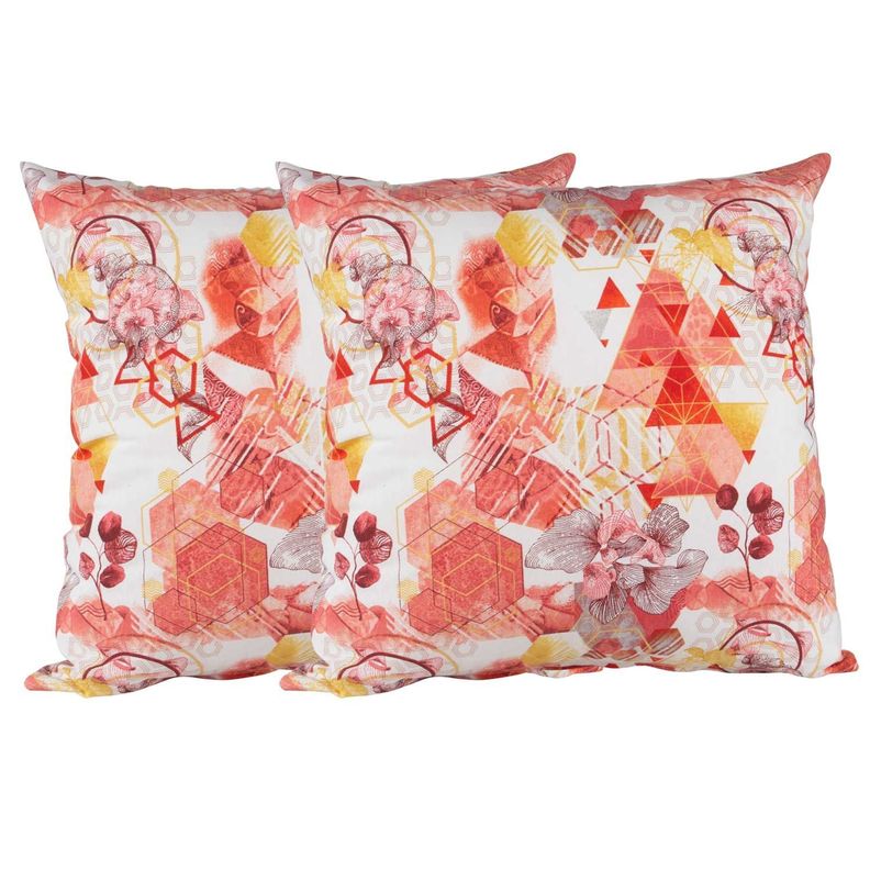 Set 2 cojines Lona Espanola Serenity 50x50 Rojo