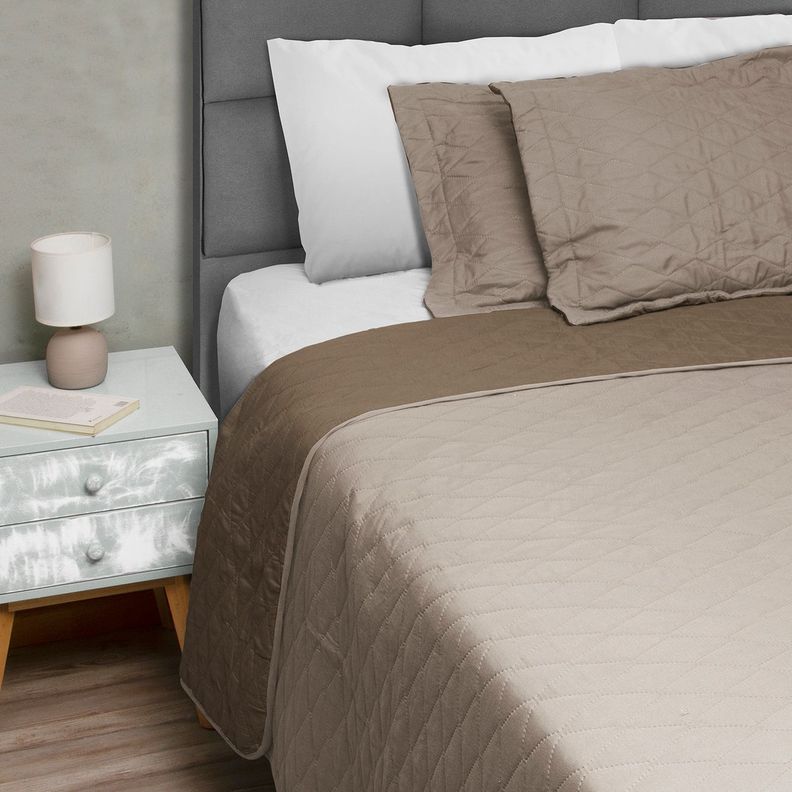 Quilt Bicolor Masel  2 plazas Cafe-Beige 220x250-0