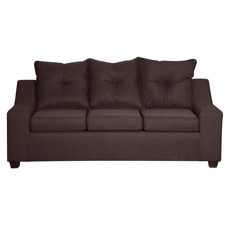 Sofa Viena 3 cuerpos Tela Chocolate 190 x 80x90