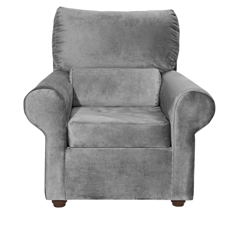 Sillon Beron 1c Felpa  Gris  95 x 90 x 100 Cafe Degradado