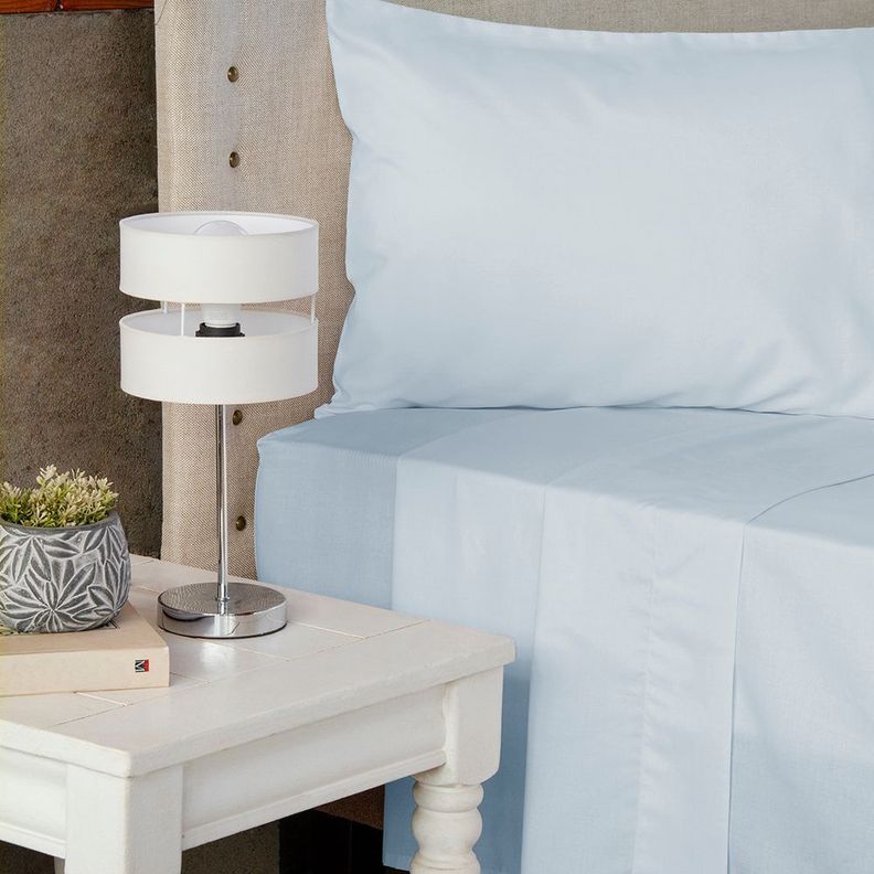 Jgo.Sábanas Polycotton 1 PL- 144 hilos  celeste-0