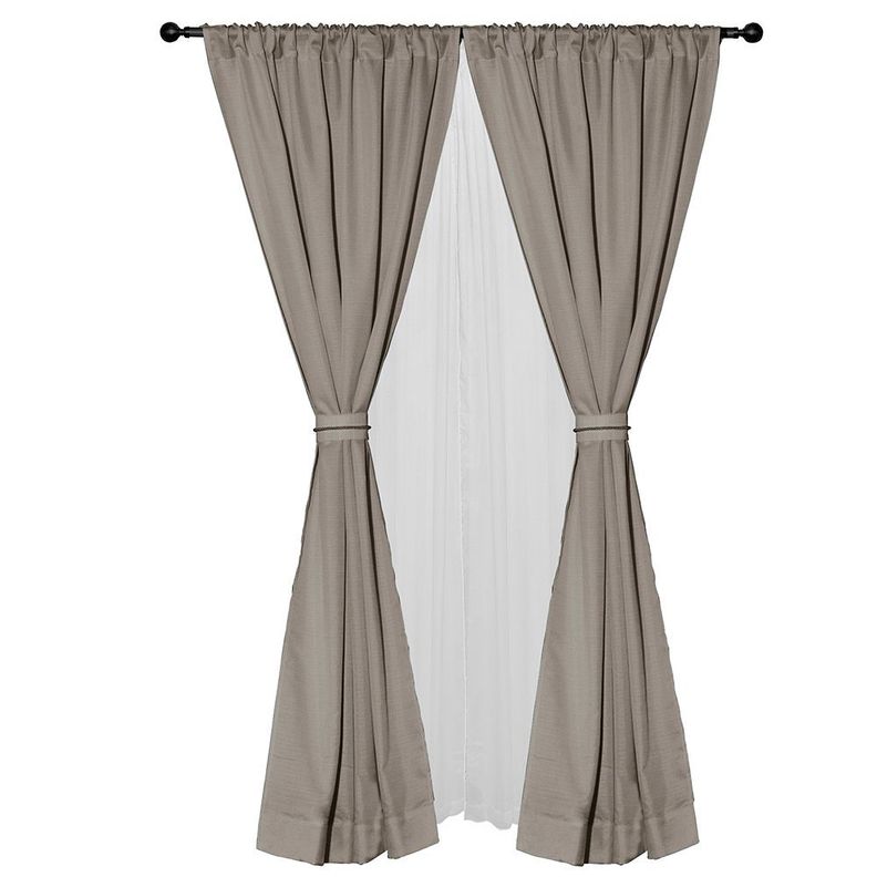 Set cortina 8 pzas Amalia pasatubo 140x225 Taupe-0