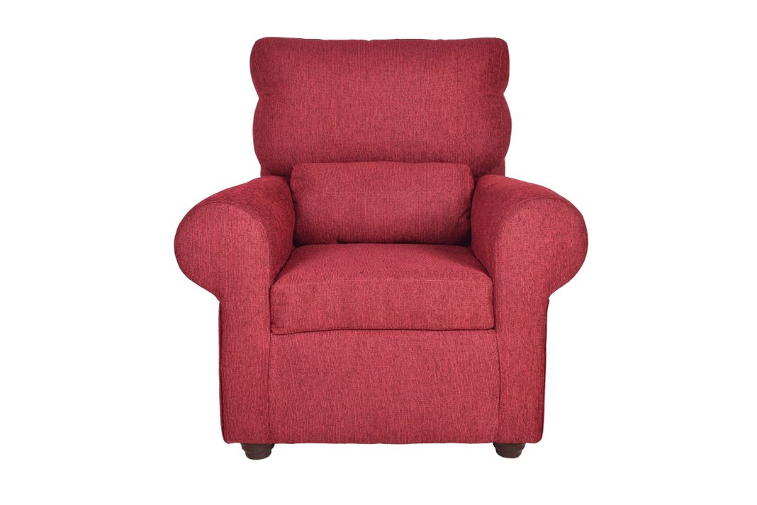Sillon 1C Beron Chenille 95x90x100 cm Burdeo Rojo Oscuro