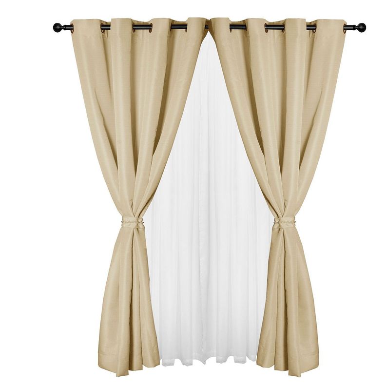 Set Cortinas 8 Piezas Yasmin Beige-0
