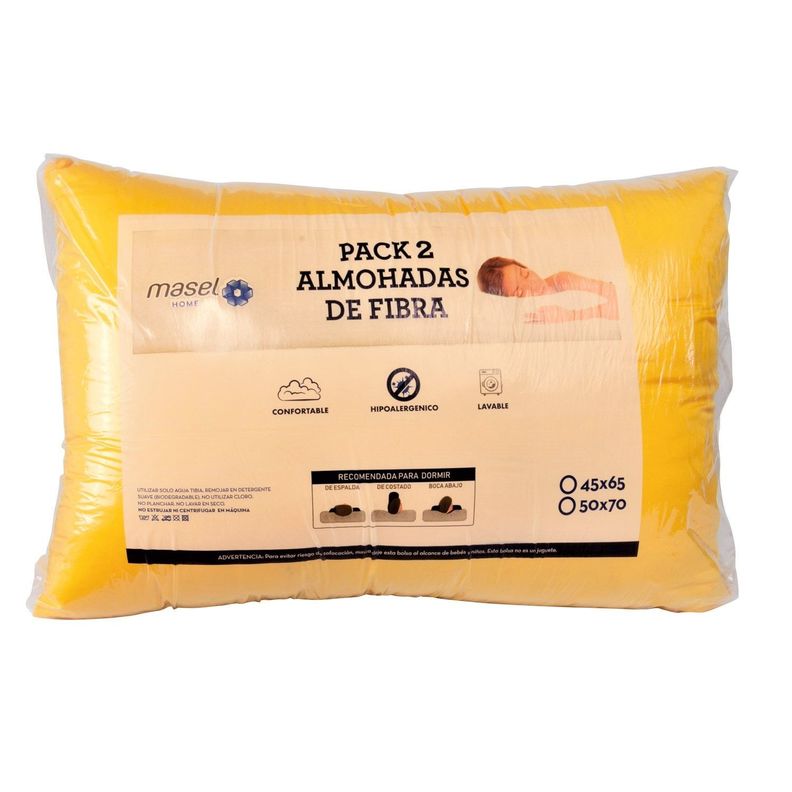 Set 2 almohadas premium Eco colores 50x70  amarillo-0