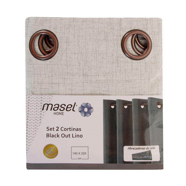 Set Cortina Masel B.O Lino Blanca 140 x 225-3
