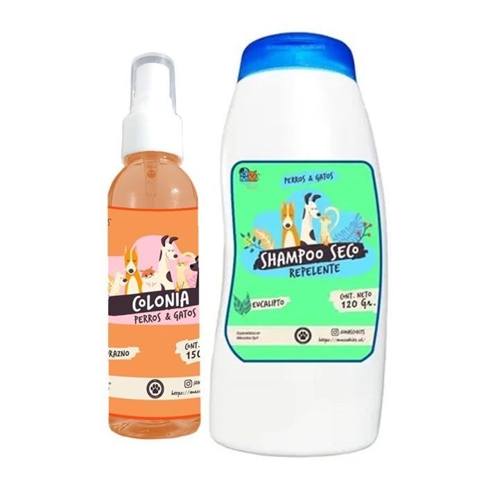 Kit Para Gato Shampoo Seco + Colonia Durazno-Eucalipto-0