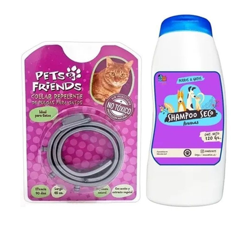 Mini Kit Para Gato Collar Antipulgas + Shampoo Fruitilicious-0